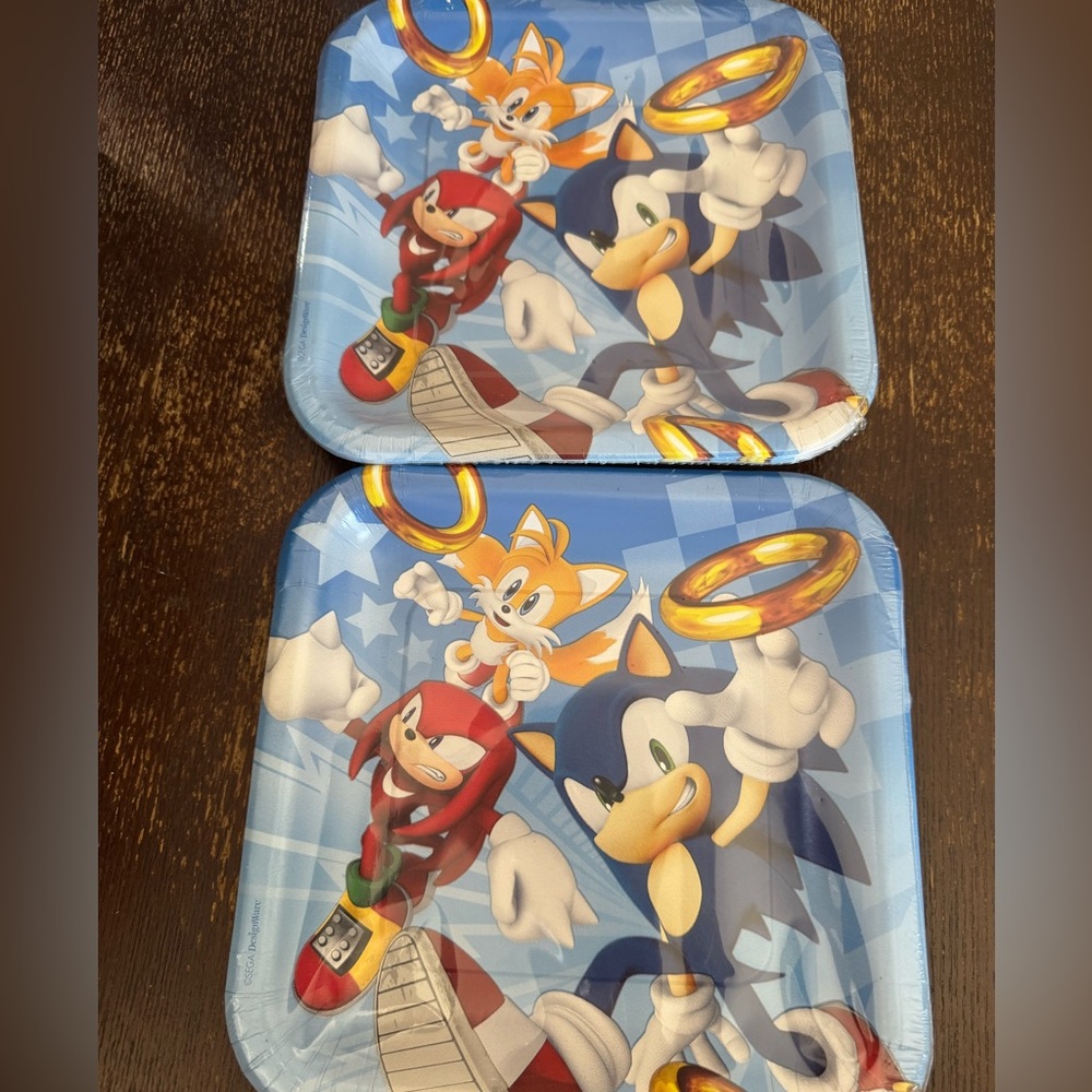 Sonic Party Plates, Cake Plates & Napkins Bundle